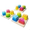 Wood Shape-Sorting Geometric Stacker Building Blocks Educational Cognitive for Toddler Kids Children