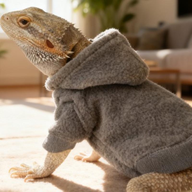 Echsen Kleidung Kapuzenpullover T-Shirt Reptil Outdoor Cosplay Kostüm Exotisches Haustier Kleidung Modisch Warm Kleines Haustier Outfit Entzückend