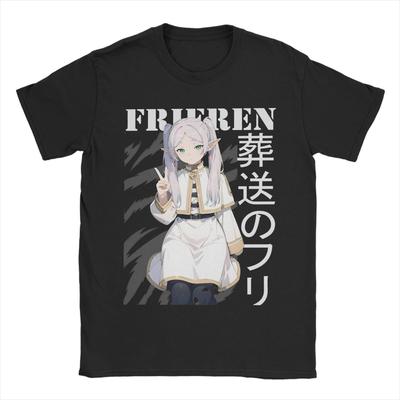 Frieren Beyond Journey's End T-shirt Homme T-shirt Génial Manches Courtes Col Rond T-shirt 100% Coton Vêtements Adultes