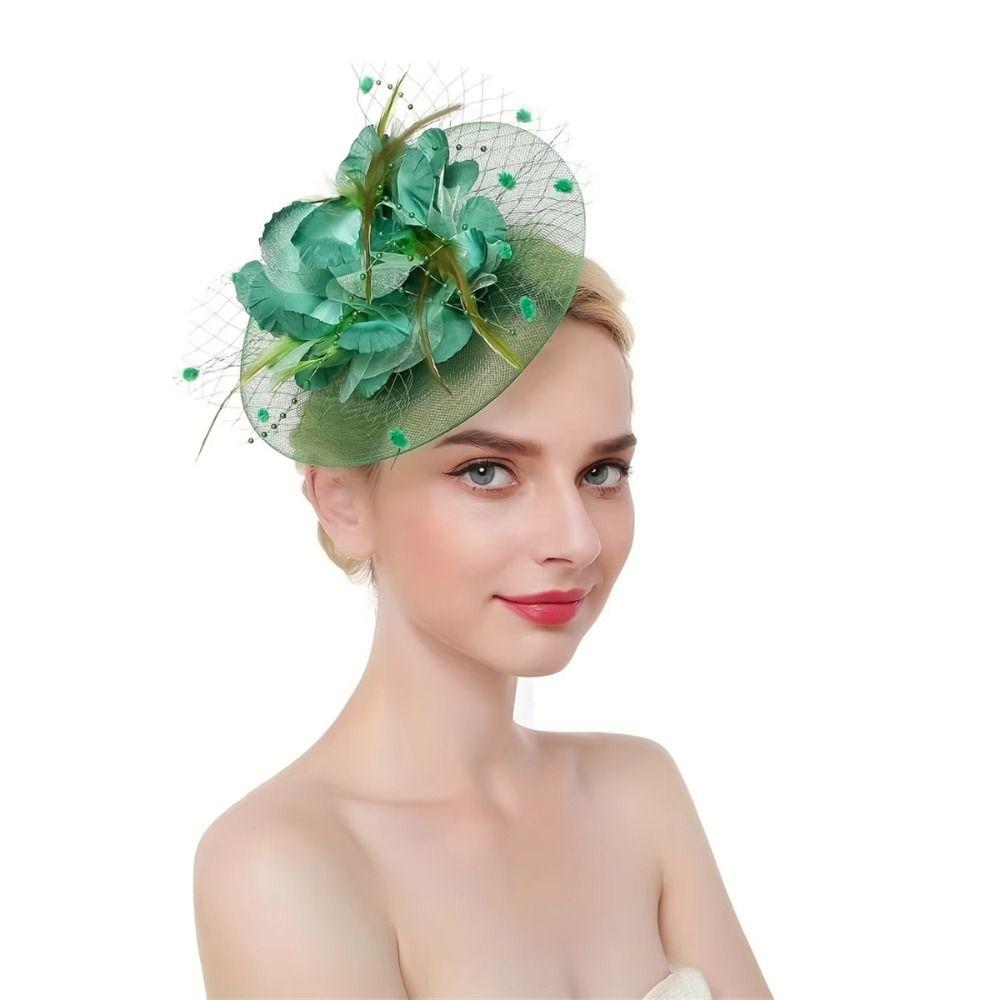 Elegant Mesh Fascinator Hat Exquisite Bride Headdress Vintage Veil Hat Headwear  Lady