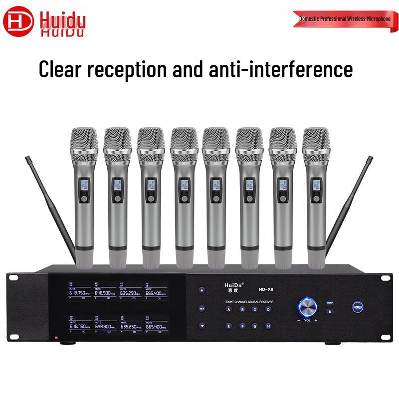 HuiDu HD-X2 Wireless Conference Microphone Set: Gooseneck, Handheld, Headset & Lavalier Options