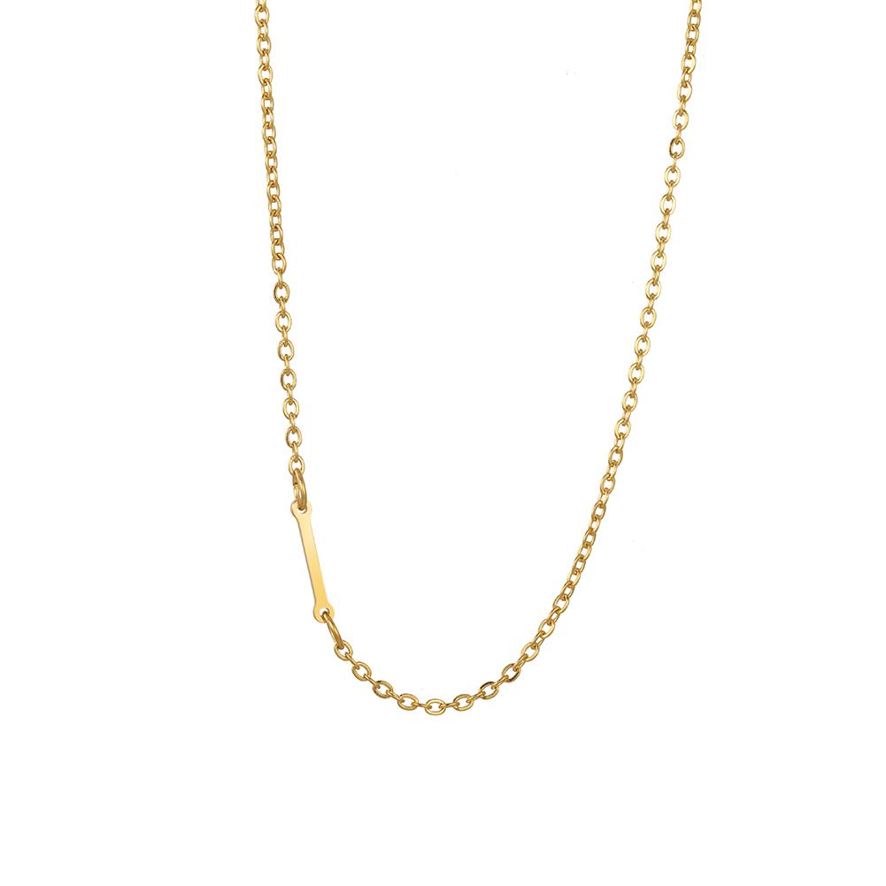 Cazador Sideways Tiny Letter Initial Necklaces A-Z Letters Necklace Stainless Steel Necklace For Women Gift Anniversary Jewelry