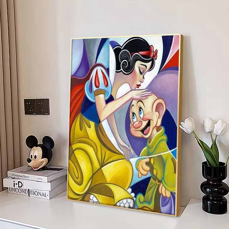 Disney Diamond Painting Snow White and The Seven Dwarfs Artistic Illustration 5D Full Diamond Art Mosaic DIY Embroidery Cartoon Wall Decoration