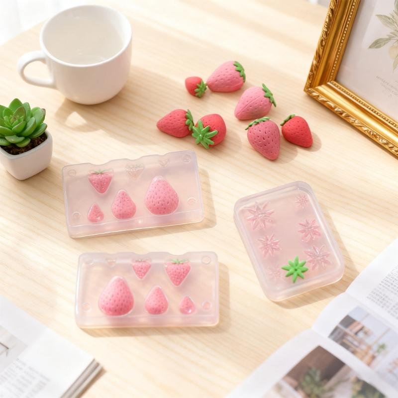 Flexible Silicone Mini Strawberry Mold For DIY Resin Casting Crafting Tiny Decorations Handmade Jewelry And Craft Items