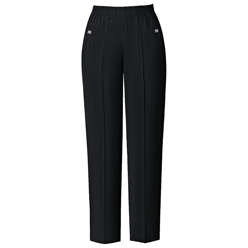 Modische elastische Skinny-Hosen aus Kunstseide mit elastischem Bund für Frauen mittleren Alters und ältere Frauen - Frühling/Sommer, verkürzter Stil