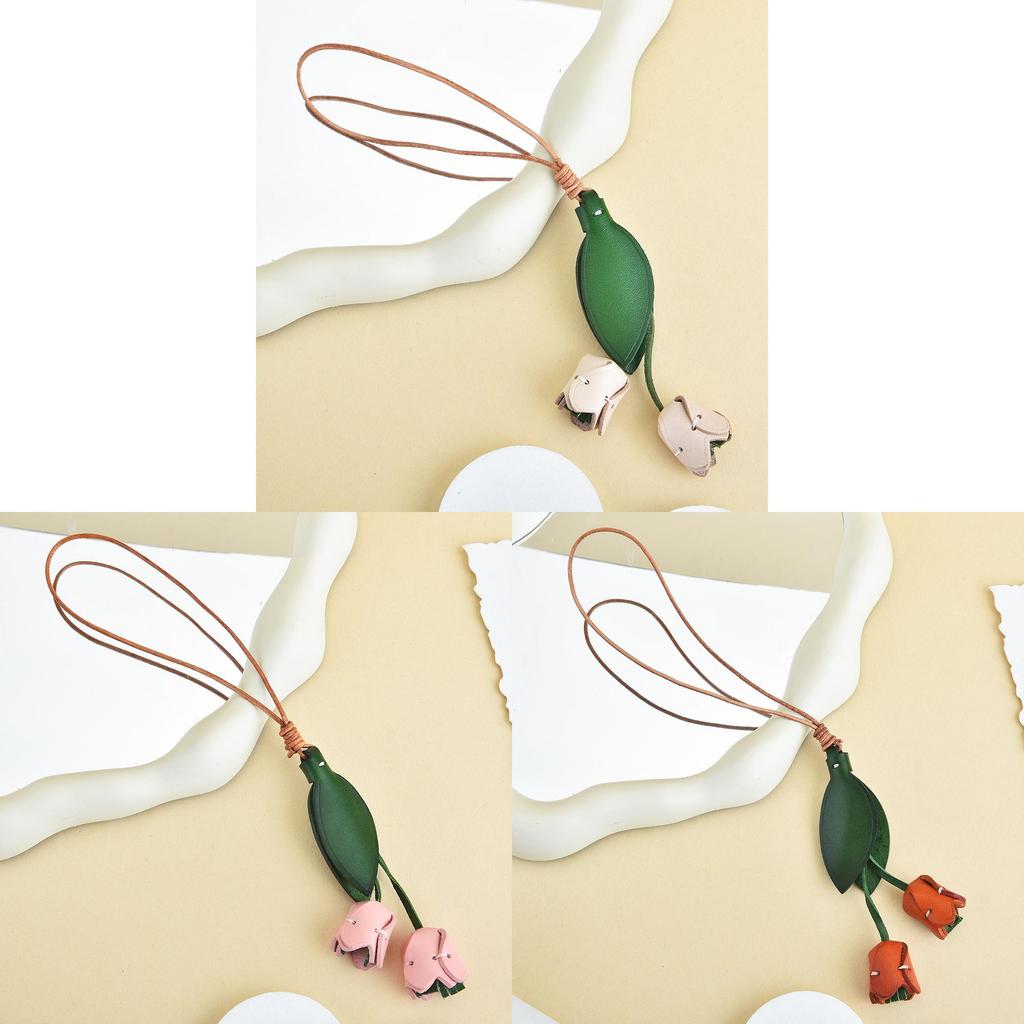 Läder Blomma Väska Berlock Med Handgjord Design För Modeaccessoarer