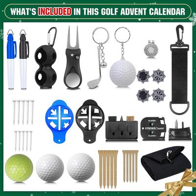 2025 Christmas Countdown Calendar - Golf Advent Calendar Golfer's Advent Calendar 24 Day Christmas Countdown Calendar for Dad