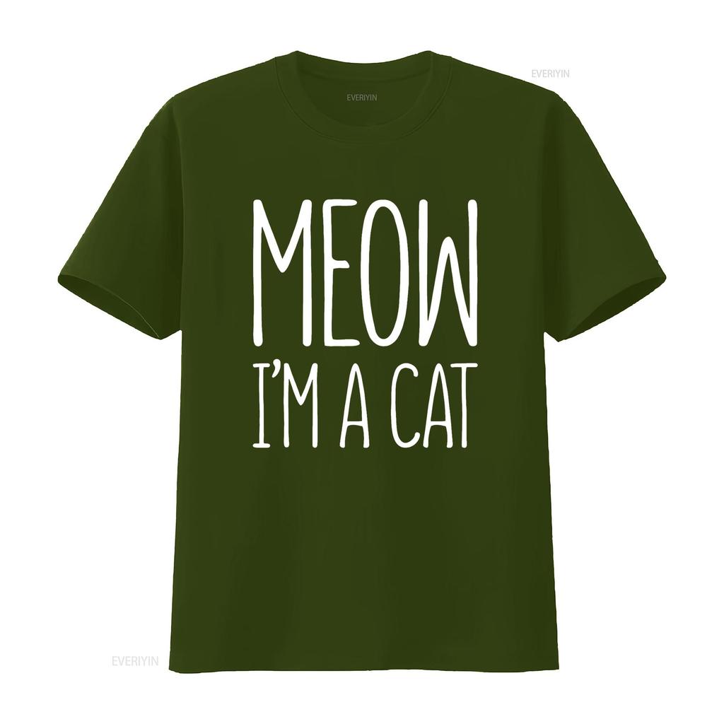 Meow I m A Cat T Shirt Halloween Costume vintage Washed homme Breathable streetwear Unisex designer clothes Casual Comfortable