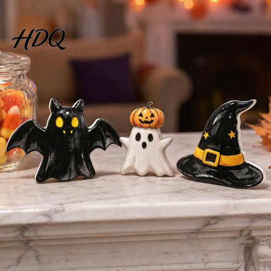 Safe Halloween Decoration Resin 3Pcs Decoration Micro Landscape Miniature Figurines Cute Ghost