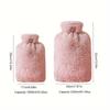 1pc 33.81oz/ 67.63oz Large Capacity Plush Hot Water Bag: PVC Material, Hand Warmer Perfect for Bed