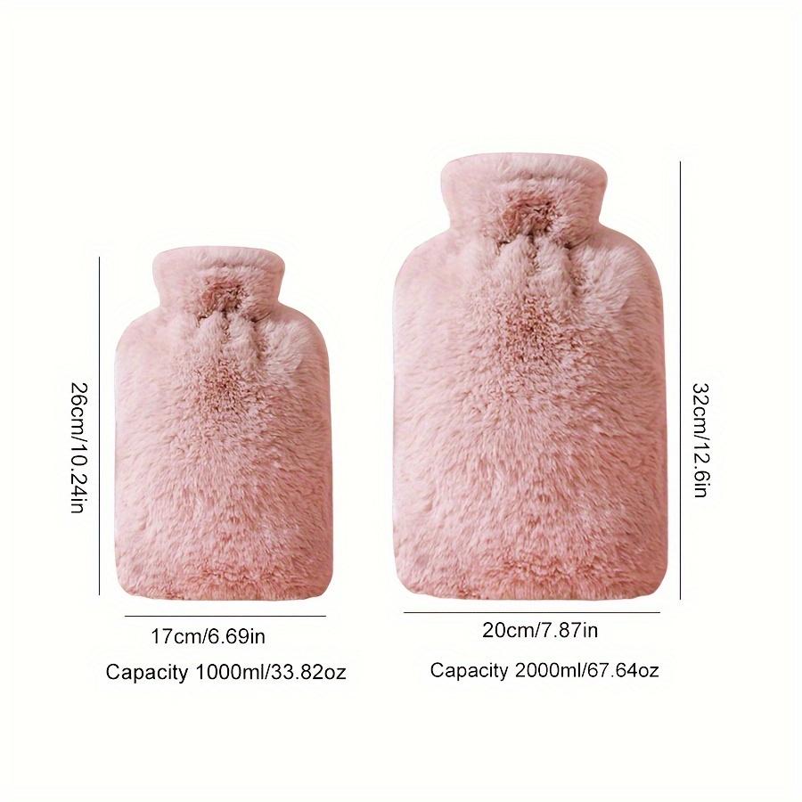 1pc 33.81oz/ 67.63oz Large Capacity Plush Hot Water Bag: PVC Material, Hand Warmer Perfect for Bed