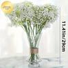 15pcs Artificial Flowers-Realistic White Plastic Gypsophila Bouquet for Weddings,Engagements,Valentine’s Day & Summer Home Decor