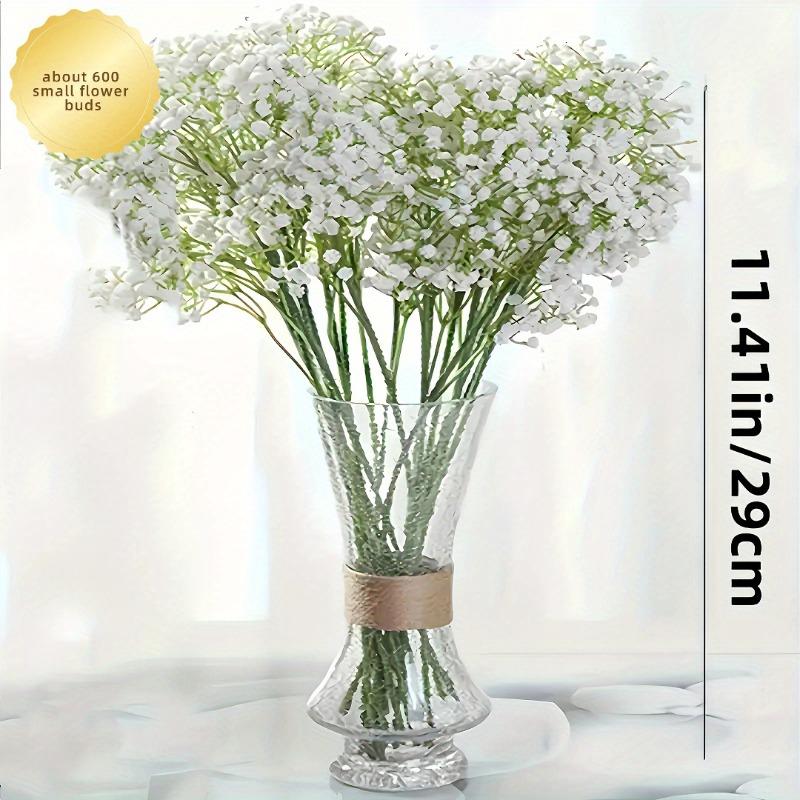 15pcs Artificial Flowers-Realistic White Plastic Gypsophila Bouquet for Weddings,Engagements,Valentine’s Day & Summer Home Decor
