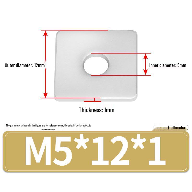 304 Stainless Steel Thickened Square Flat Washers M4-M24