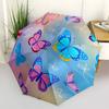 1pc Butterflies, Pastel Automatic Open/Close Umbrella - Compact Travel Umbrella with 8-Rib Durable Frame, Lightweight & Portable Design Z39
