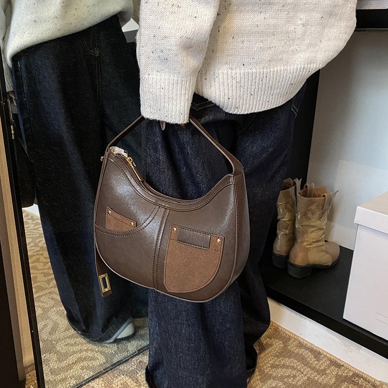 

Дизайнерская сумка через плечо, женская, новая, универсальная, повседневная, седельная сумка, модная, наплечная сумка премиум-класса кофейный