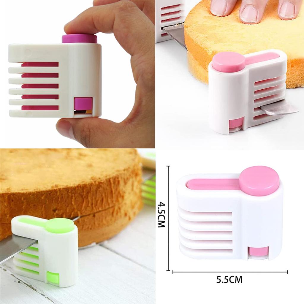 TOUBAOBAO DIY Cake Layering Bread Toast Flat Kitchen Cake Making Tools Cake 2-Pack Slicer, Aid, Slicer, Slicer, 5-Layer Slicer, Supplies, (Pink Knife)