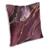 Federe per Cuscini Agata Geode Borgogna Marrone Divano Soggiorno Texture Marmo Quadrato Cuscino Decorativo 40X40Cm