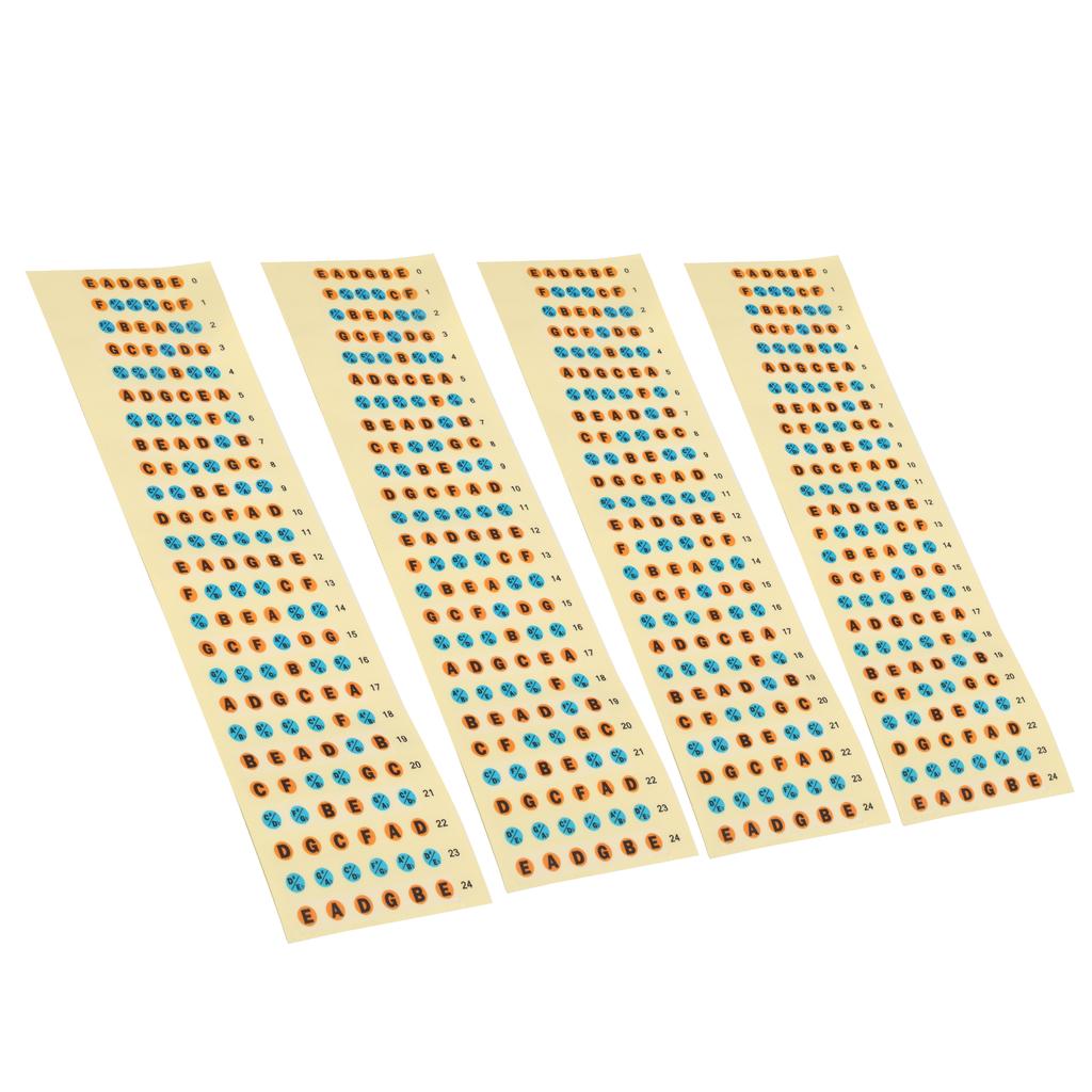 4Pcs Guitar Fretboard Sticker Paper Waterproof Instrument Accessory for Beginners