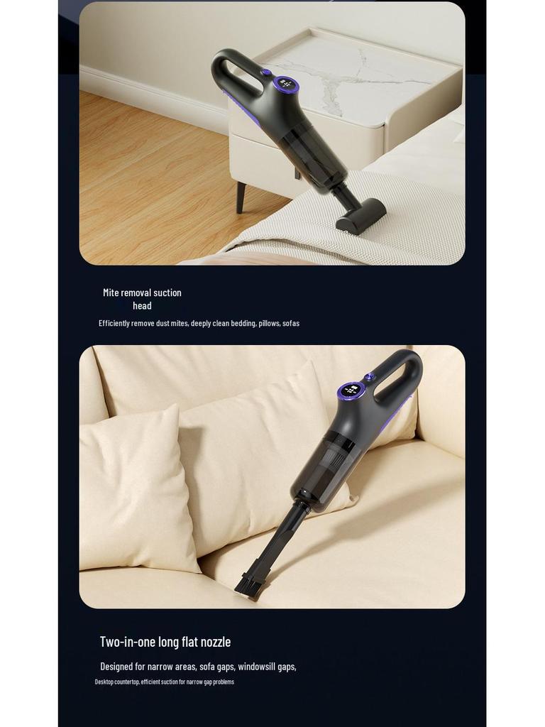 Cordless Handheld Vacuum Cleaner with Large Suction Power, Powerful Mite Removal, and Indoor Wet Mop for Small Pets