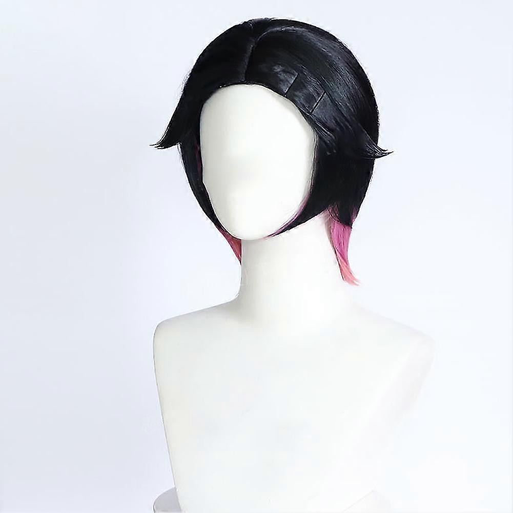 Clove Cosplay Wig Mixed Color Short Hair Heat Resistant Synthetic Wigs