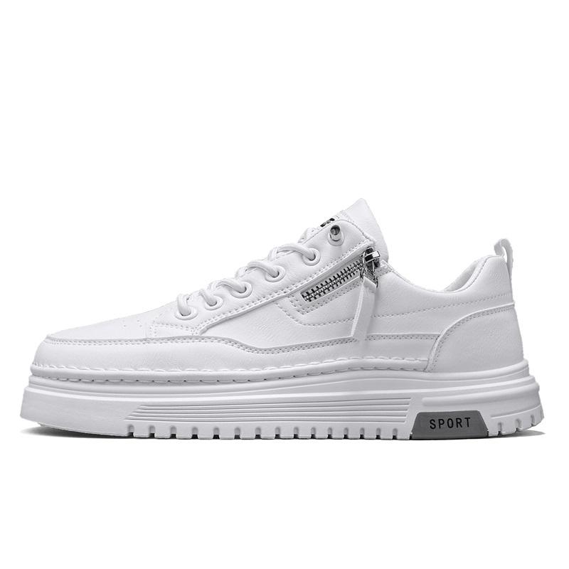 Men'S Thick Sole Casual Shoes Spring New Breathable Soft-Sole Anti-Slip Outdoor Walking Shoes White Flat Shoes Sports Board Shoe