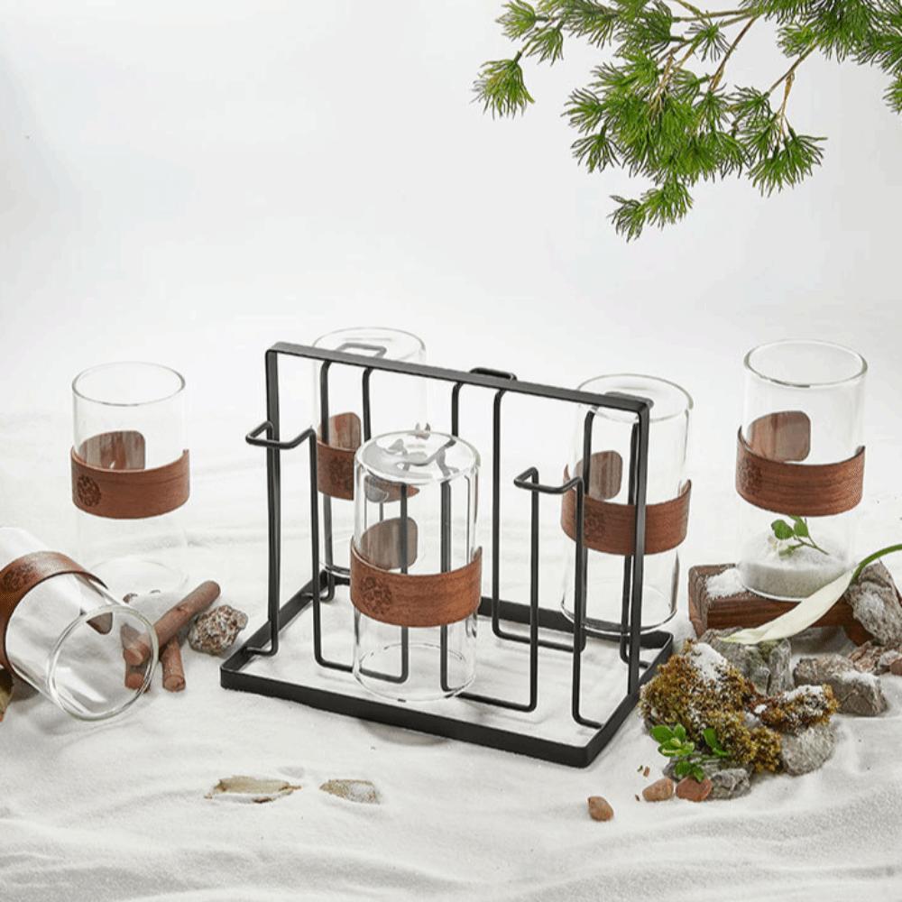 With Tray Tea Cup Rack Durable Water Cup Shelf Cup Accessories Glass Cup Stand Gift
