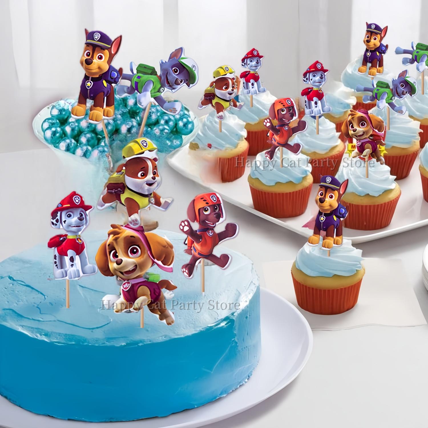 Topper Torta PAW Patrol Cane PAW Festa Buon Compleanno Decorazioni Cupcake PAW Patrol Baby Shower Forniture per Dolci Fai da Te Regalini per Bambini R