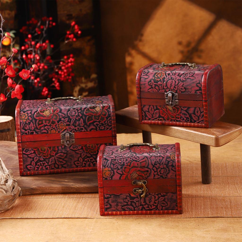 Spacious Wood Storage Box For Jewelry Watches Featuring Antique Look For Home Decoration