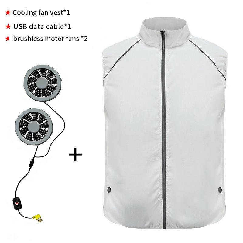 2024 männer Sommer Klimaanlage Kleidung Fan Kühl Weste Neue USB Lade Kühlung Sport Mann Outdoor Einfarbig Mantel Plus Größe