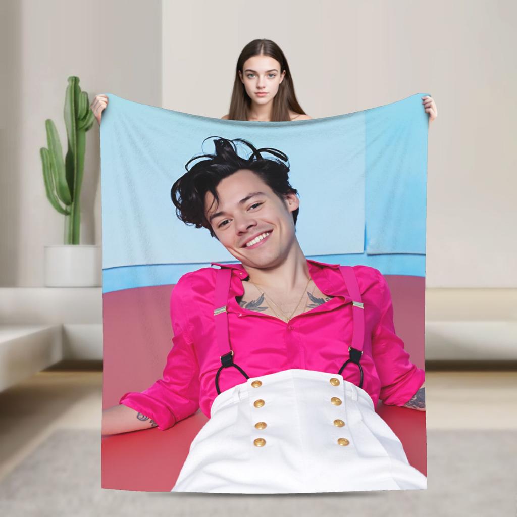 Singer H-Harrys S-Styles  Blanket  Picnic Flannel Throw Blanket For Bedroom Soft Warm Custom Quality Bedspread Gift