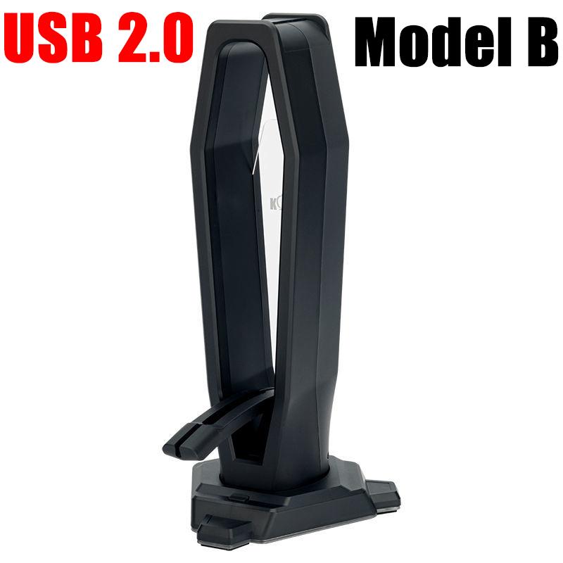 RGB Headphones Stand Over-ear Headset Holder Desktop Gaming Earphones Display Shelf with 3 USB 3.0/3.5mm Ports/Mouse Cable Clip