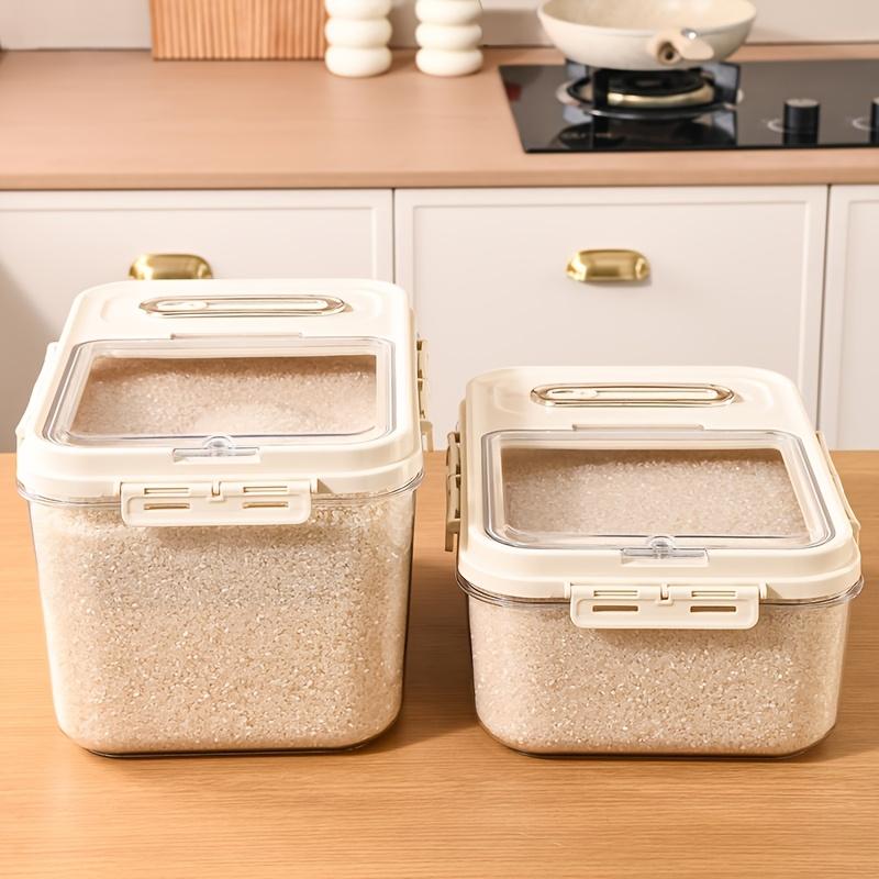 Insect Proof Moisture Proof Rice Box Transparent Storing Dry Grain Sealed Jar 5/10KG Storage Kitchen Container Food Storage Box
