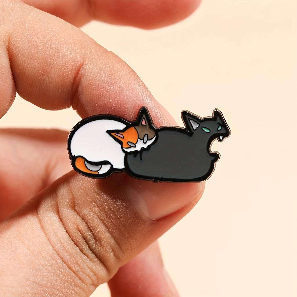 Ferocious Cat Enamel Brooch | Fashion Decorative Brooch Accessories, Lapel Bag Badge Jewelry Gifts, Casual Style, Zinc Alloy Material