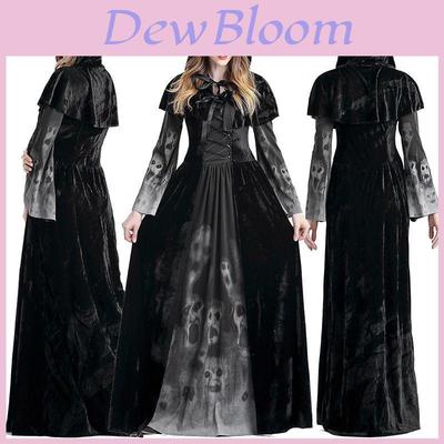 Enchanting Halloween Vampire Long Dress For Witches Perfect For Role-playing Events