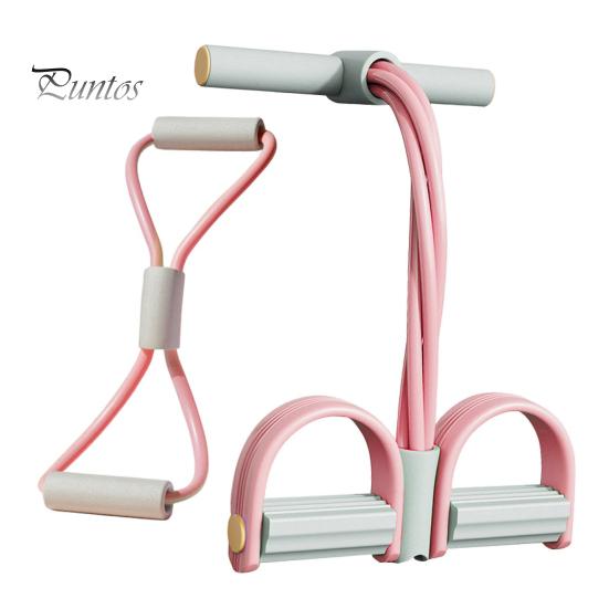 Core Strength Training Tool Figure 8 Resistance Band 6-Tube Pedal Puller with Handle Multifunction Elastic Yoga Muscle Tension Relief Strap
