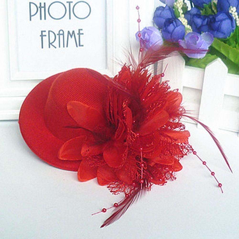 13cm Barn Fascinatorer Hattar Fjädrar Te-fest Hårnålar Mode Huvudbonader Hattar Fest