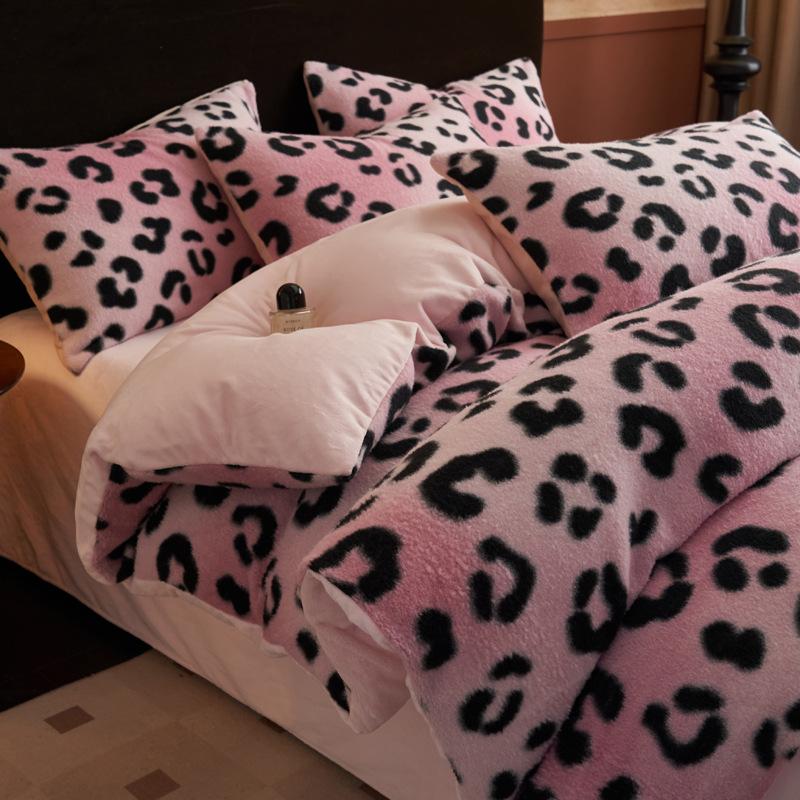 

Warm Thickened Milk Fleece Bed Four-Piece Set Coral Fleece Bed Sheet Quilt Cover Three-Piece Set 0.9-1 3pc 150 × 200 quilt