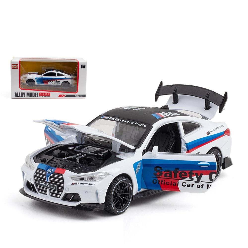 

Модель гоночного автомобиля M4 IM GT3 в масштабе 1/32, литые под давлением игрушки из сплава металла с откидной спинкой, звуком и светом для коллекции подарков для детей 1/32- 16x7x4.5cm белый