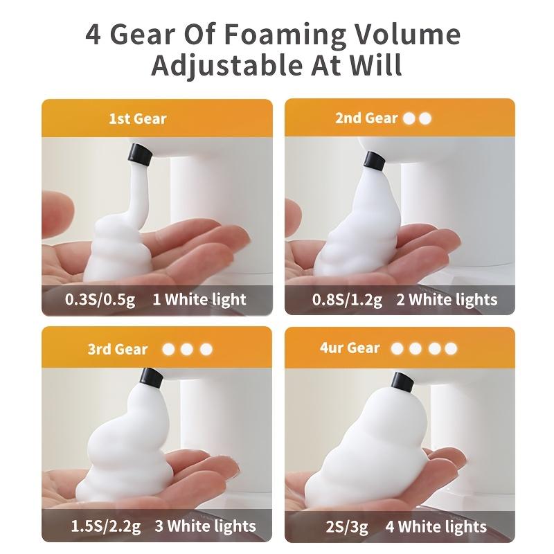 Distributeur de Savon Mousse Automatique - Capteur Sans Contact, Alimenté par USB/Batterie, Organisateur Mains Libres pour Salle de Bain & Cuisine avec Débit de Mousse Réglable