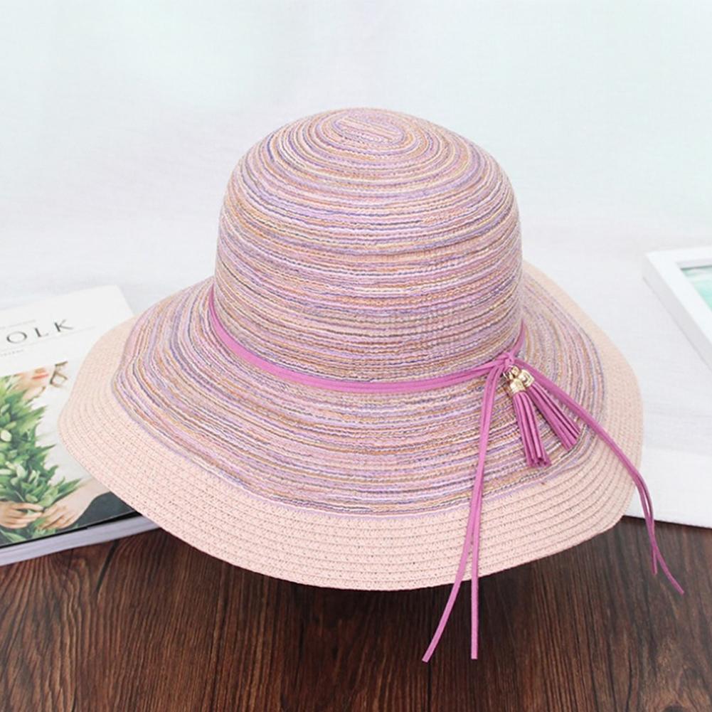 Woman Bowknot Straw Hat Fashion Big Brim Sun Summer Beach Hat
