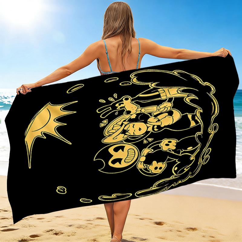 1Pc Bendy Friends Adventure Beach Towel, Quick Dry, Multi-Use for Beach Pool Gym Yoga Home Travel, Christmas, Halloween, Xmas Gift M929385