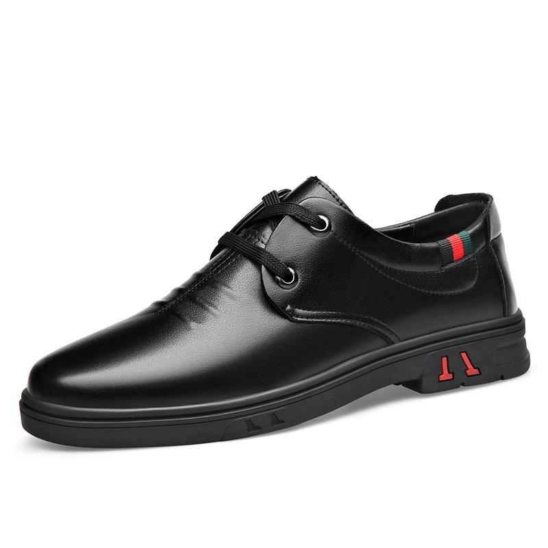 2025 Herbst Einzelne Schuhe Herren Leder Freizeitschuhe Lederschuhe Business Schuhe Schnürschuhe Runde Spitze Herrenschuhe Papa Lederschuhe Herren Vielseitig