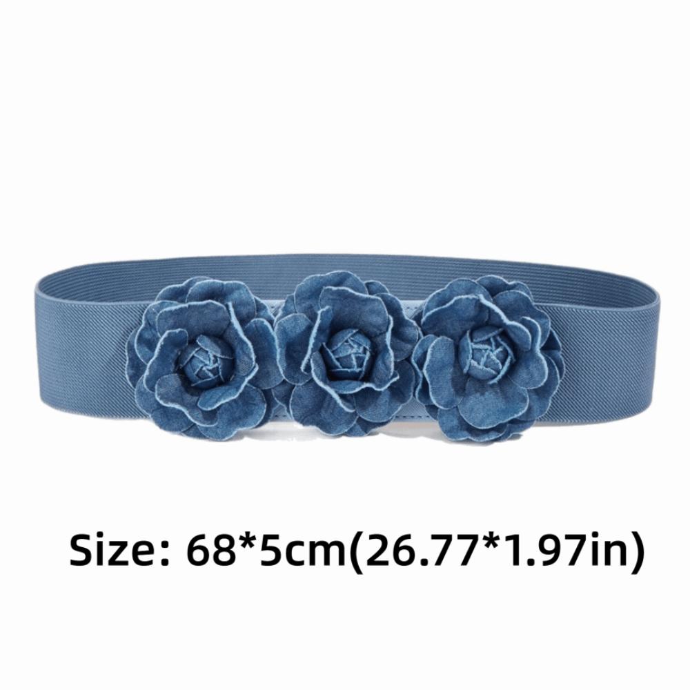Cintura Larga 5cm per Abito Fibbia Blu Cintura in Vita Moda Cintura Elastica Uso Quotidiano