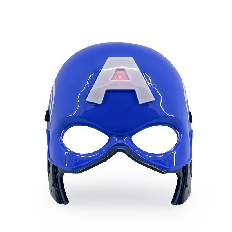 Maschera LED Disney Anime Spider-Man Fresco Cartone Animato Iron Man Captain America Costume Festa Palco Performance Oggetto di Scena Regalo per Bambini