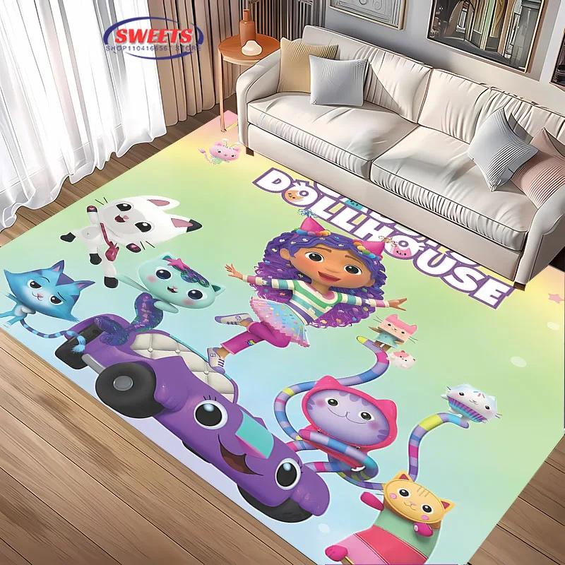 Covor Disney Gabbys Dollhouse, Covor pentru Living Dormitor, Covoraș Decorativ pentru Canapă Bucătărie, Covoraș de Ușă pentru Copii Antiderapant de Podea Durabil, Cadou