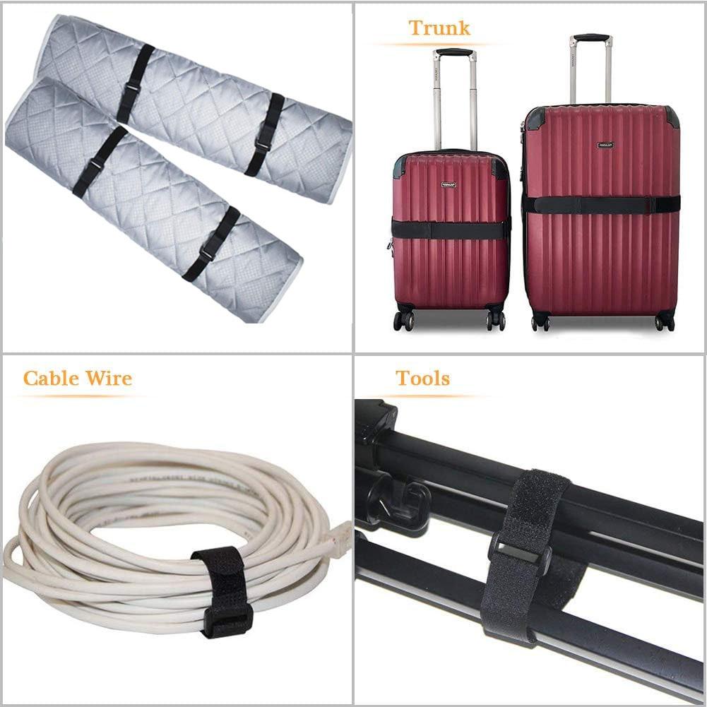 10/5 Stück Klettverschluss Wiederverwendbares Befestigungs-Nylon-Kabelbinder, Langlebige Funktionale Kabelbinder Breite 20mm Länge 200mm/300mm/400mm