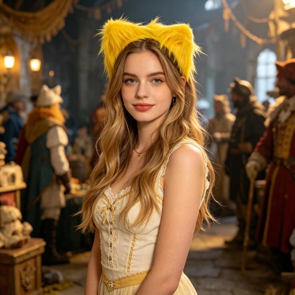 Artificial Gothic Headband Furry Cosplay Headband Artificial Cosplay Lolita Ears Headwear Photo