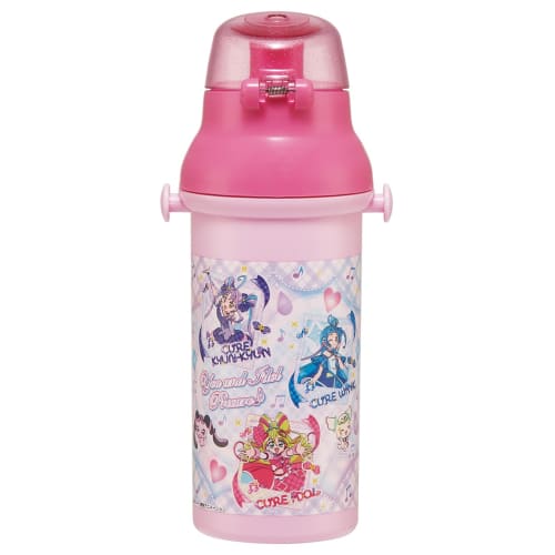 Skater Children's Water Bottle, 480ml, Direct Drinking, Plastic, One-Touch Operation, Dishwasher Safe, Made in Japan, Kimi to Idol PreCure, Girls', PS