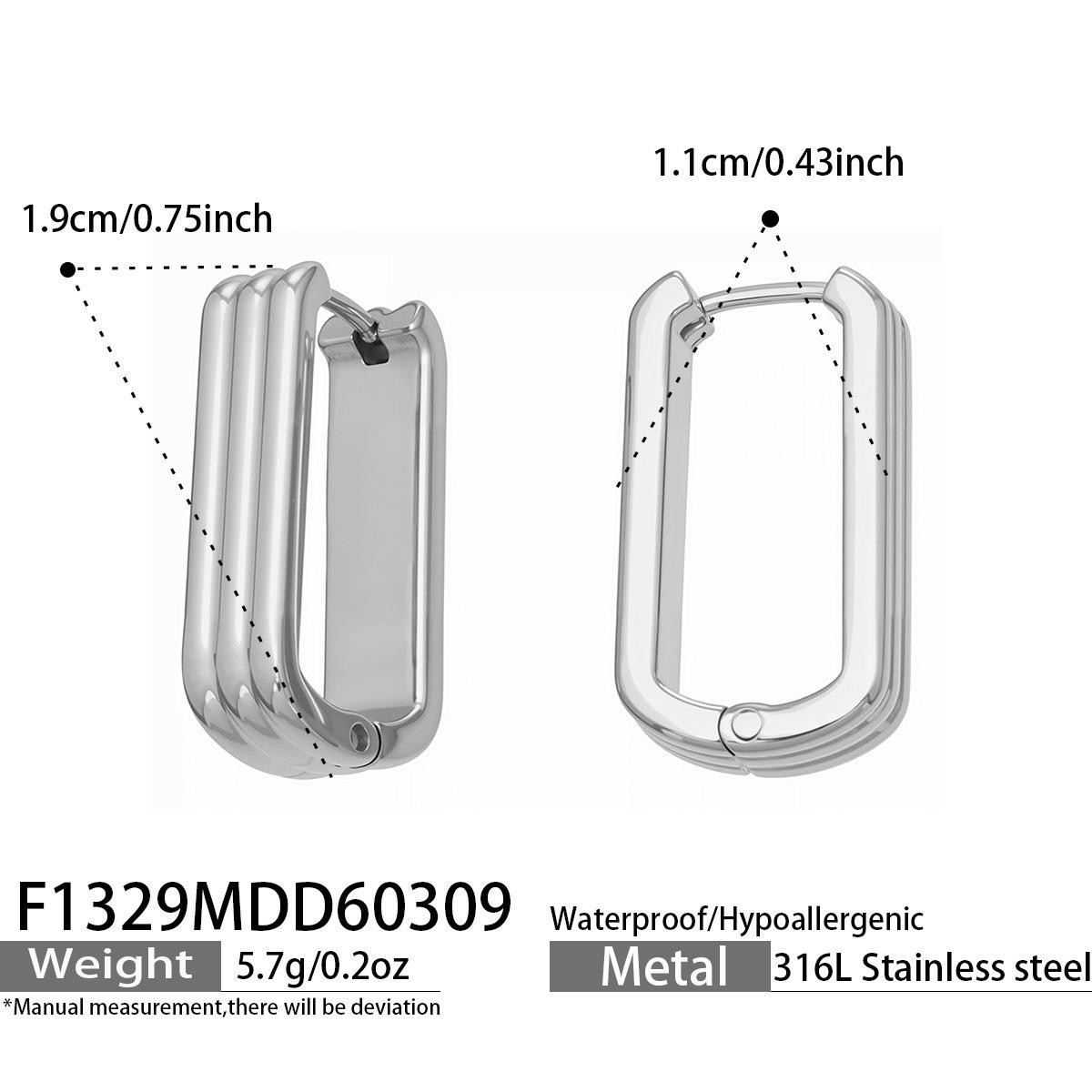 Elegant Geometric Earrings: European & American Light Luxury, Versatile Stainless Steel, 18k Gold Plated